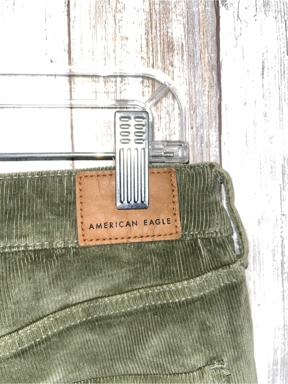NWT American Eagle Olive Green High Rise Corduroy Jegging Size 12 Long 31W - Picture 7 of 8